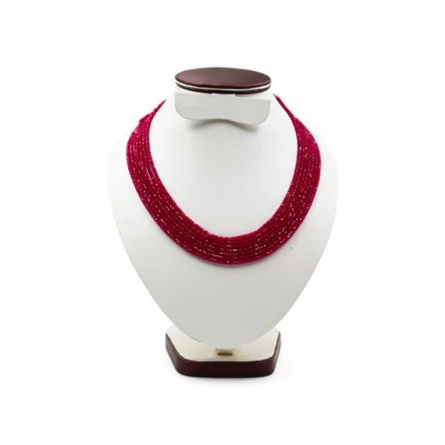 Ruby Essence – Synthetic Opaque Kantha Necklace