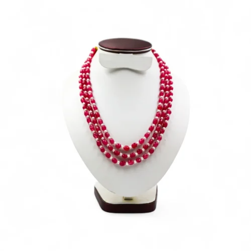"Blush Harmony – Quartz & Pearl Kantha Mala