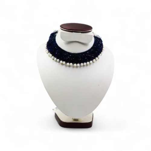 Midnight Sparkle – Glass Beads Chatai Necklace