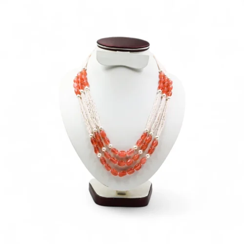 Sunset Blush – Monalisa Glass Kantha Mala