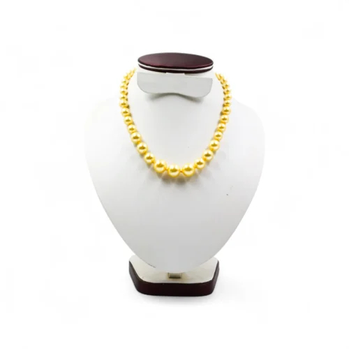 Golden Glow – Classic Pearl Bead Necklace